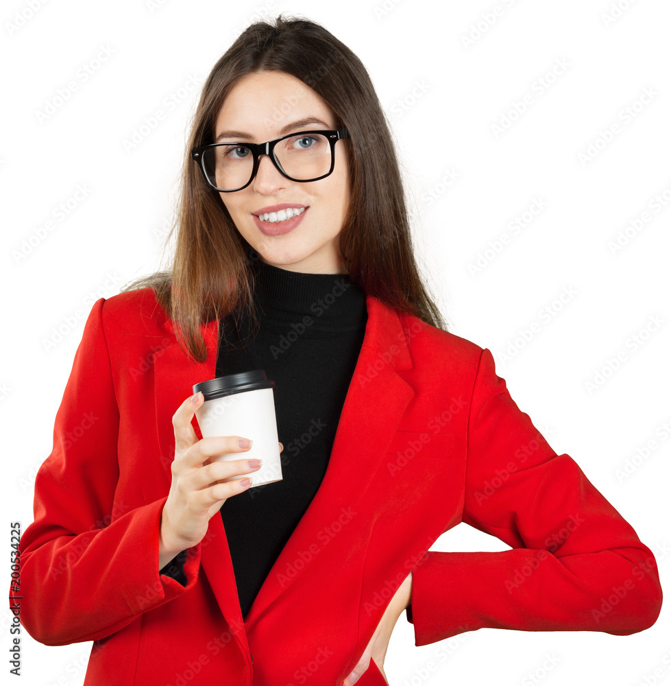 Canvas Prints Business woman drink coffee