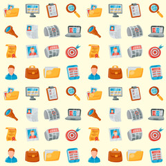 Vector job search seamless pattern background office concept human recruitment employment work illustration.