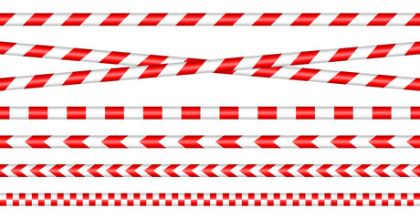 Set Of Barrier Tapes Red/White
