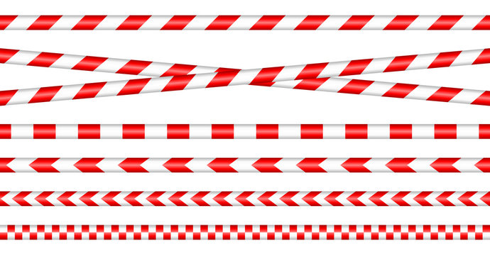 Set Of Barrier Tapes Red/White