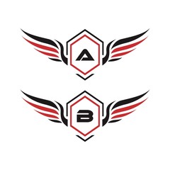 wing logo design for emblem, logo, or fly