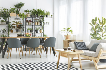 Grey open space interior