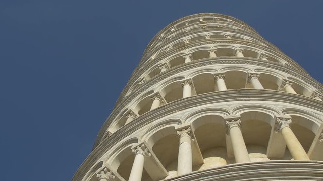 Low angle of the Leaning Tower of Pisa