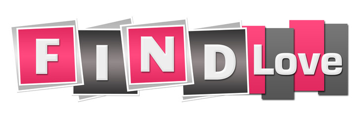 Find Love Pink Grey Stripes Squares 