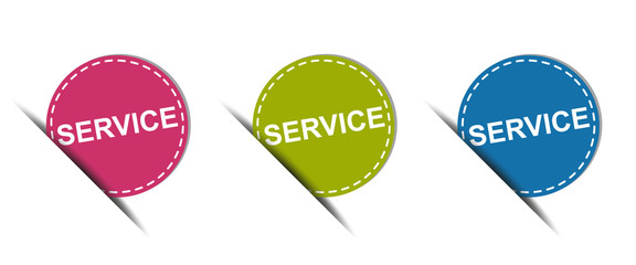 Service Web Button - Colorful Vector Icons - Isolated On White Background