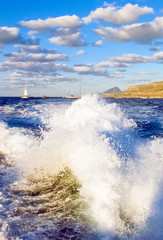 Sea scenes in the bay of Trapani, Sicily island