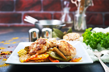 vegetables with cutlets