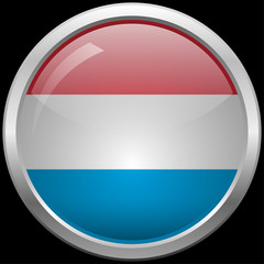Luxembourg flag glass button vector illustration