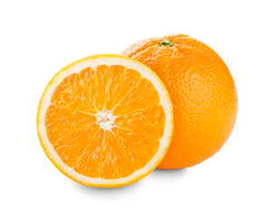 Orange on white background