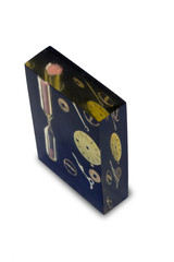 Hourglass with visible watch mechanism.