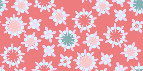 Cute seamless pattern  in retro style. Round shapes, vector illustration. Textile design, wrapping paper.