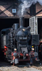 Dampflokomotive im Süddeutschen Eisenbahnmuseum in Heilbronn