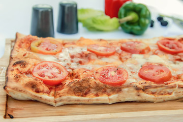 Tasty delicious vegetarian homemade pizza
