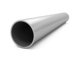 3D Rendering Metal Pipe isolated on white
