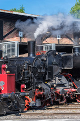 Dampflokomotive im Süddeutschen Eisenbahnmuseum in Heilbronn