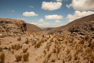 Great view over the landscape of Potosi in Bolivia