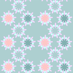 Cute seamless pattern  in retro style. Round shapes, vector illustration. Textile design, wrapping paper.