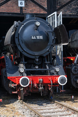 Naklejka premium Dampflokomotive im Süddeutschen Eisenbahnmuseum in Heilbronn