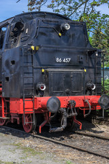 Fototapeta na wymiar Dampflokomotive im Süddeutschen Eisenbahnmuseum in Heilbronn