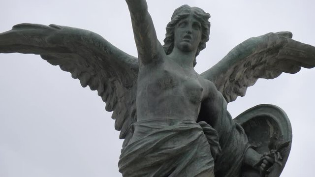 Close up of an angel sculpture