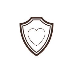shield with heart love