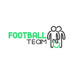 Vector icon soccer group with ball and football team lettering