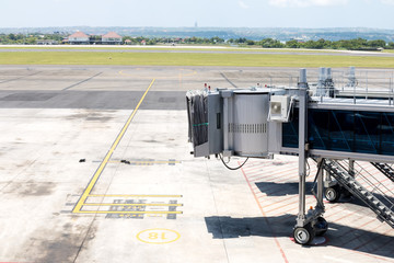 Jet bridge for airplane passenger boarding