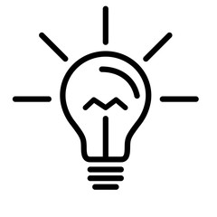 Electric Light Bulb Lamp. Symbol of bright idea. Linear vector illustration with editable line