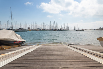 Ready to sail in the mediterranean sea