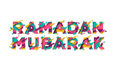 Ramadan Mubarak typographic concept