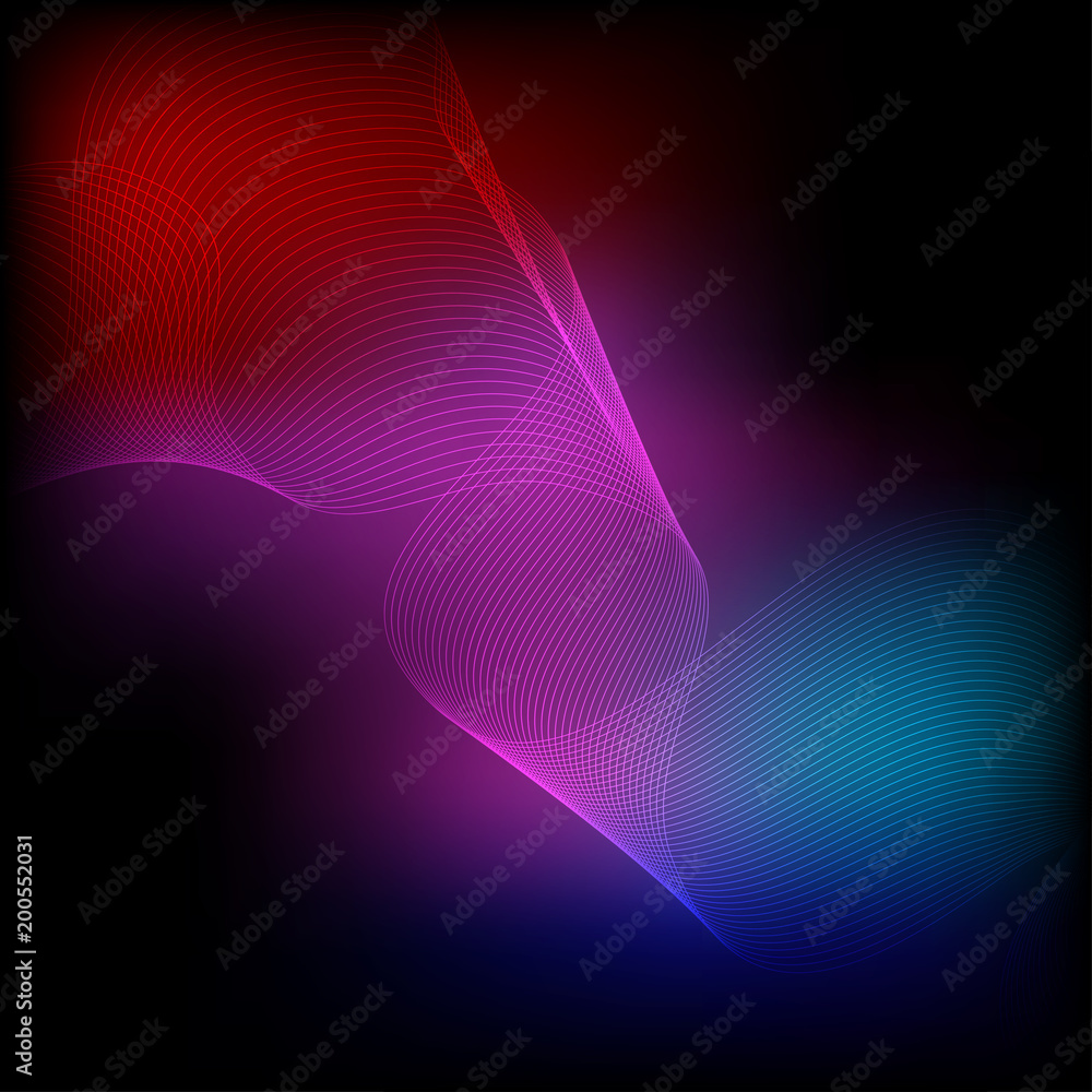 Poster abstract colored wave element for design. stylized line art background