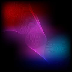 Abstract colored wave element for design. Stylized line art background