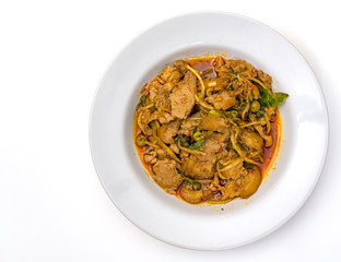 Spicy wild boar famous food of thailand