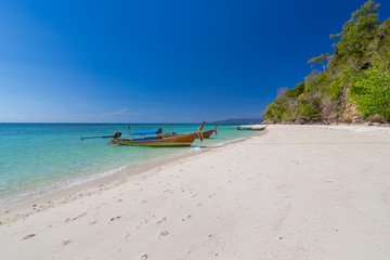 Beautiful White sand beach at Phi Phi Island , Krabi , Thailand