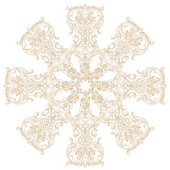 Golden vintage baroque ornament, corner. Retro pattern antique style acanthus. Decorative design element filigree calligraphy vector. - stock vector