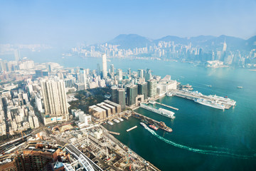 Fototapeta na wymiar Panorama view to Hong Kong