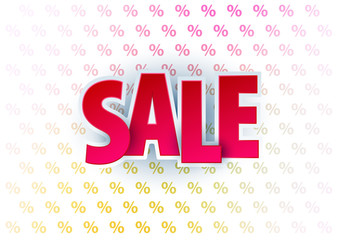 Sale abstract banner template design on soft elegant background. Special offer, colourful letters for shopping, promo, holidays, promotion. Typography, lettering for website, flyer. vector