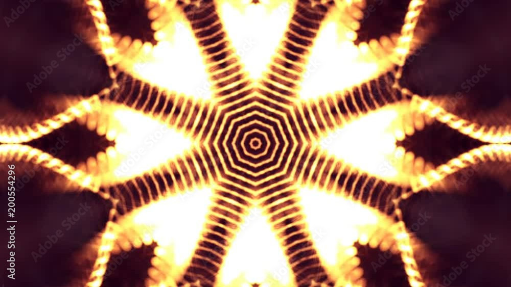 Aufkleber 3d loop animation as science fiction background of glowing particles with depth of field and bokeh f
