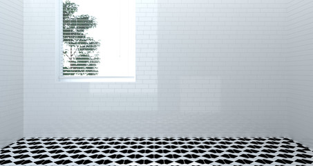 empty toilet,shower, bathroom interior,shower,room white wall 3d rendering home modern bathroom sink background for copy space