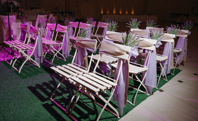 wedding decoration in lilac and lavender
