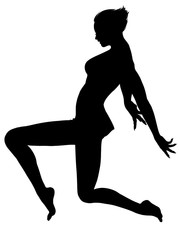 Jumping girl silhouette