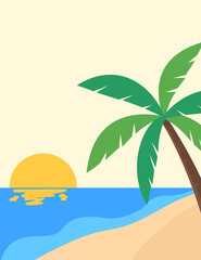 Fototapeta na wymiar Tropical beach sunset poster
