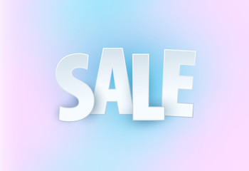 Sale abstract banner template design on soft elegant background. Special offer, colourful letters for shopping, promo, holidays, promotion. Typography, lettering for website, flyer. vector