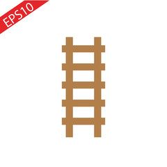 Flat design style vector illustration of brown wooden ladder symbol icon on white background.