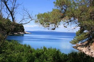 Obraz premium peaceful blue bay near Valdarke, island Losinj, Croatia