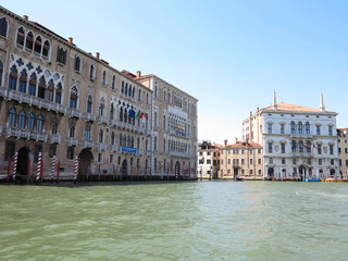 Fototapeta premium 20.06.2017, Venice, Italy: View of historic buildings and canals from gondola