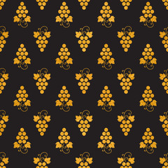 Golg textured seamless pattern of grapes