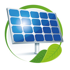 Simbolo energia rinnovabile con pannello solare © aledesign101