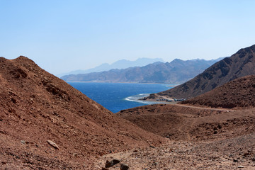 Beautiful empty coast of Red Sea in Egypt