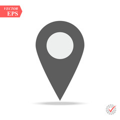 Pin icon vector. Location sign Isolated on white background. Navigation map, gps, direction, place, search concept.